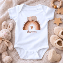 Cute Boho Rainbow with Sleeping Hippo Monogram 