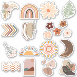 Cute Boho Scrapbook Sticker Pack #002