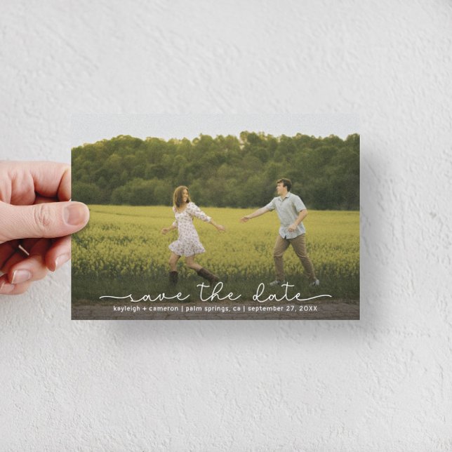 Cute Boho Script Modern Save The Date Card (Creator Uploaded)