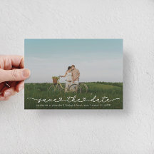 Cute Boho Script Modern Save The Date Card