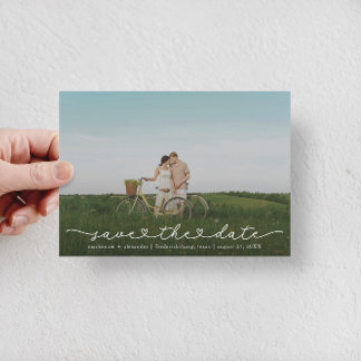 Cute Boho Script Modern Save The Date Card