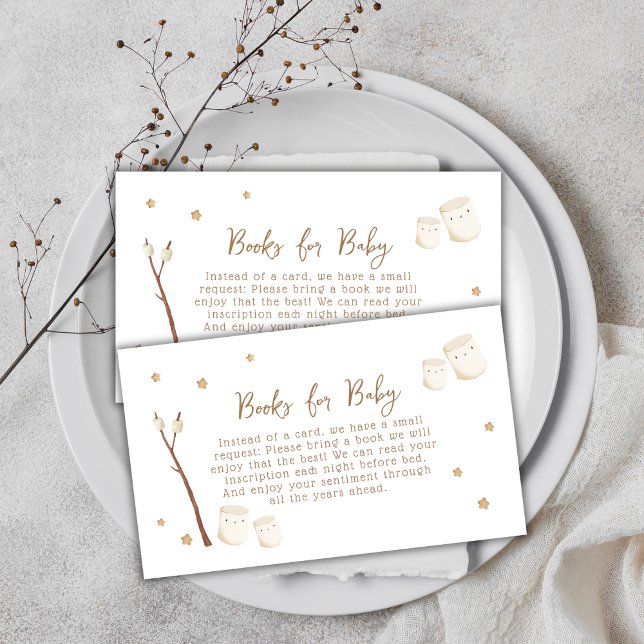 Cute Boho S'more Fun Stars  Books For Baby Shower  Enclosure Card (Cute Boho S'more Fun Stars Books For Baby Shower Enclosure Card)