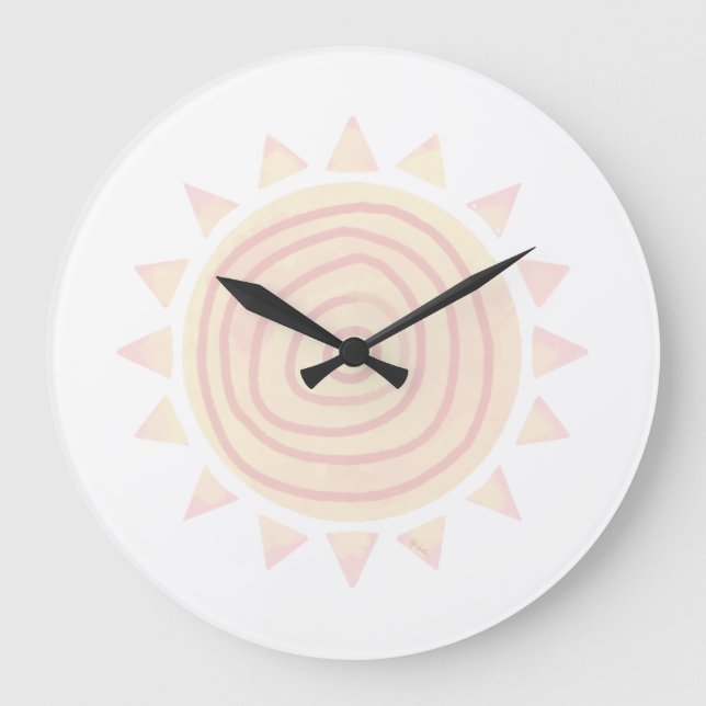 Cute boho Sun clock for Nursery and Kids Room (Front)