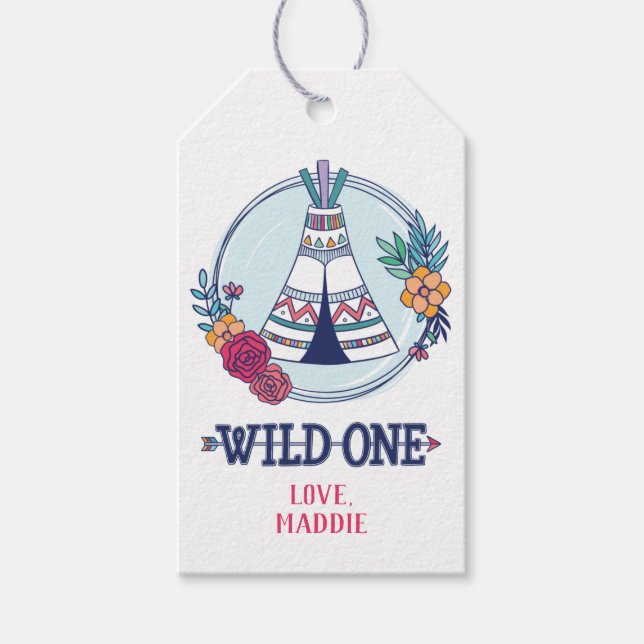 Cute Boho Tribal Thank You Favour Tag (Front)