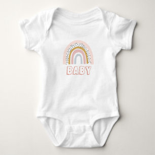 Cute Boho Watercolor Rainbow Baby Bodysuit