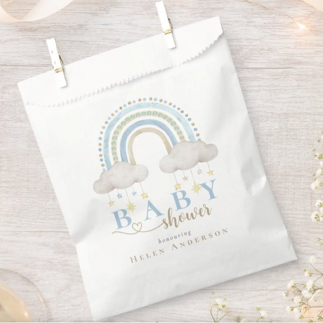 Cute Boho Whimsical Rainbow Boy Baby Shower Favour Bags (Cute Boho Whimsical Rainbow BOY Baby Shower Favor Bag)