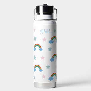Cute Boho Whimsical Rainbow Girls Water Bottle