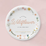 Cute Boho Wildflower Floral Girls Baby Shower Paper Plate<br><div class="desc">This cute and whimsical girls baby shower paper plate features boho wildflower nature illustrations. The plate also also allows for customisation,  and you can easily add the parent(s) name and the party date in an elegant script. The perfect bright and chic design for your next baby shower.</div>