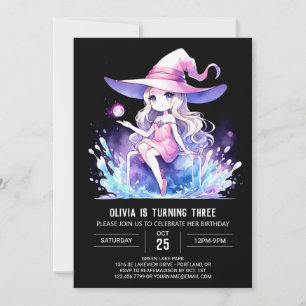 Cute Boho Wizard Birthday Invitation