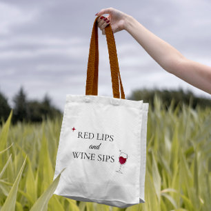 Cute Bold Feminine Red Wine Tote Bag