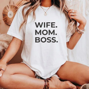 cute Bold Minimalist wife mum boss shirt