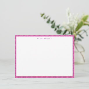 Cute Bold Modern Purple Personalised Stationery Card