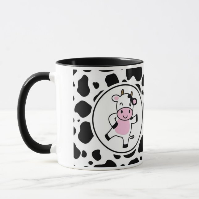 Cute “Bom Dia Muuuuu” Kawaii Cow Design Mug (Left)