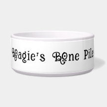 Cute Bone Text Black & White Personalised Pet
