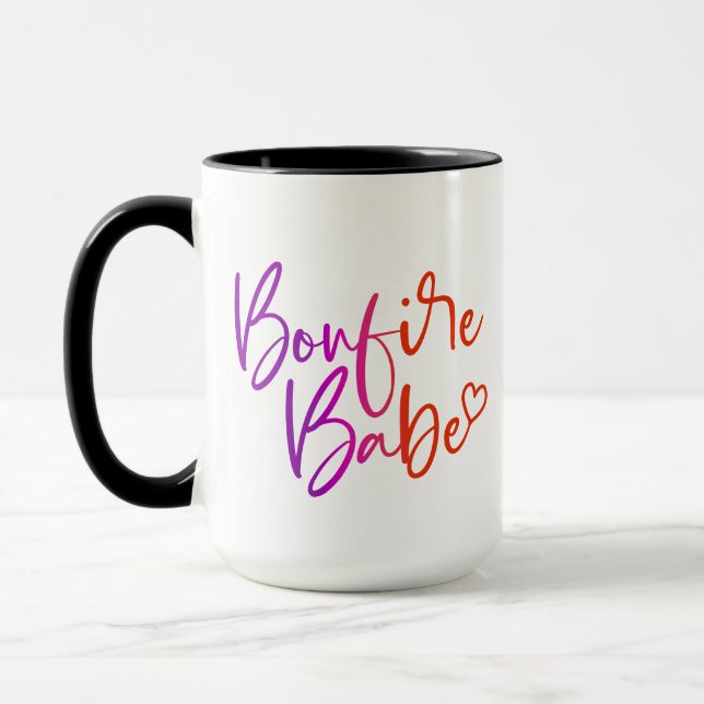 Cute Bonfire Babe fall or summer coffee mug  (Left)