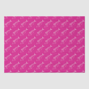 Cute Bonito Fish in Pastel Pink on Hot Pink Tissue Paper