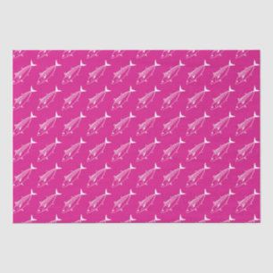 Cute Bonito Fish in White on Hot Pink Tissue Paper