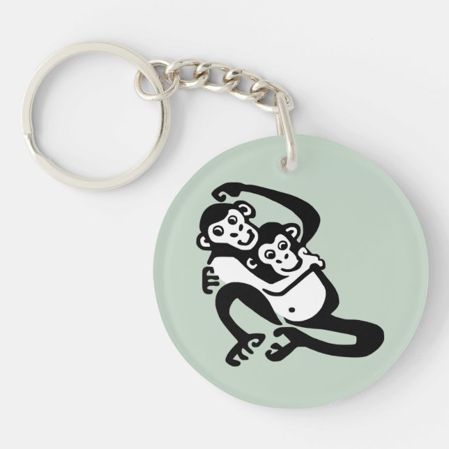 Cute BONOBO - Chimpanzee -Primate - Wildlife Key Ring (Front)