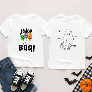 Cute Boo Balloon Halloween Name Baby T-Shirt