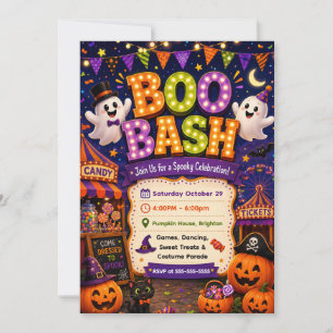Cute Boo Bash Spooky Celebration Invitation