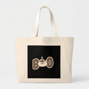 Cute Boo Coffee Halloween Large Tote Bag