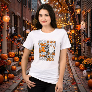 Cute Boo Crew Halloween Friends T-Shirt Tri-Blend Shirt