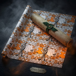 Cute Boo Crew Halloween Friends Wrapping Paper