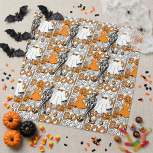 Cute Boo Crew Halloween Friends Wrapping Paper
