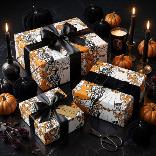 Cute Boo Crew Halloween Friends Wrapping Paper Sheet