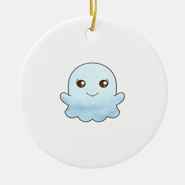 Cute Boo Design Trendy Unique Ceramic Tree Decoration (Front)