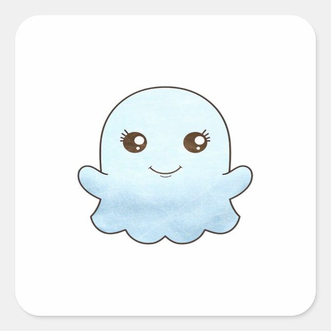 Cute Boo Design Trendy Unique Square Sticker (Front)