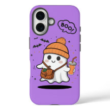 Cute Boo Ghost Girly iPhone 16 Phone Case – Kawaii