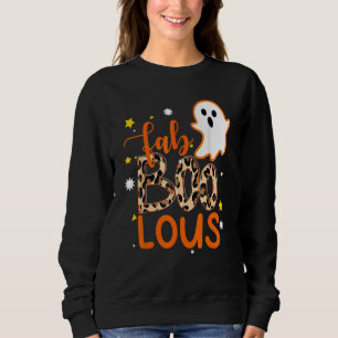 Cute Boo Ghost Halloween Fab-Boo Lous Leopard Sweatshirt