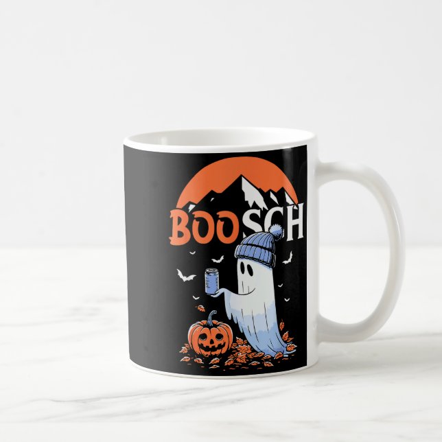 Cute Boo Ghost Halloween Pumpkin Beer Drinking Sok Coffee Mug (Right)