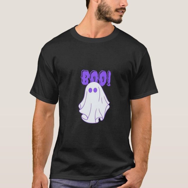 Cute Boo Ghost Halloween T-Shirt (Front)