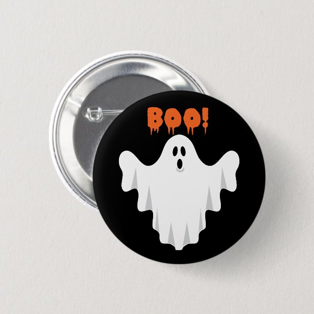 Cute Boo Ghost Kids Halloween Party Favour 6 Cm Round Badge (Front & Back)