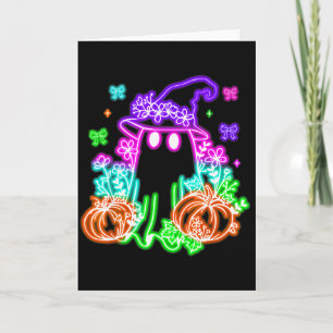 Cute Boo Halloween Ghost Witch Pumpkin Trendy Hall Card