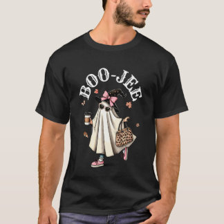 Cute Boo JEE Ghost Halloween Leopard Ghost Coffee  T-Shirt