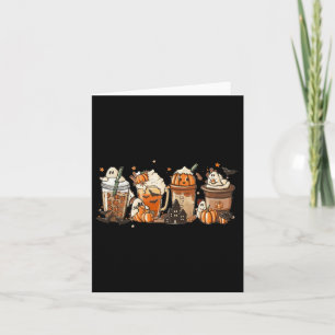 Cute Boo Latte Coffee Halloween Spooky Season Fall Card