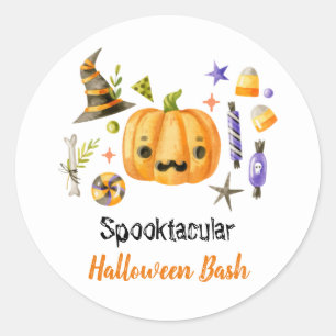 Cute Boo Pumpkin Spooktacular Halloween Bash Party Classic Round Sticker
