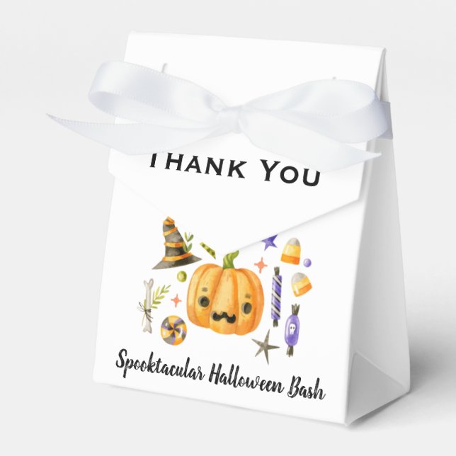 Cute Boo Pumpkin Spooktacular Halloween Bash Party Favour Box (Front Side)