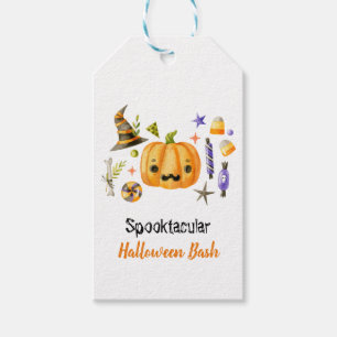 Cute Boo Pumpkin Spooktacular Halloween Bash Party Gift Tags