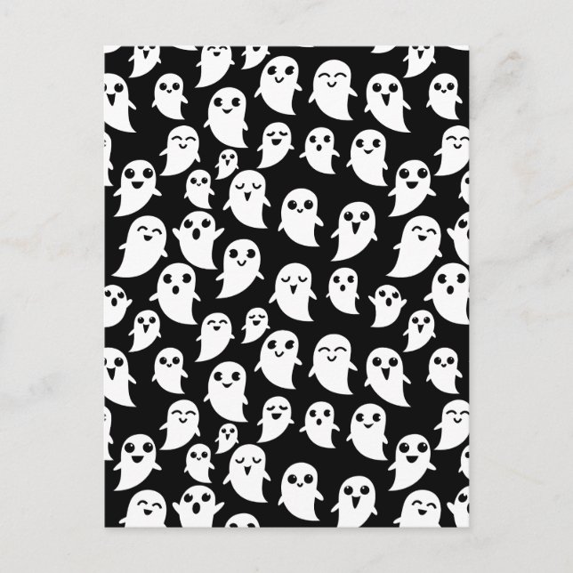 Cute Boo Spook Halloween Cartoon Ghost  Holiday Postcard (Front)