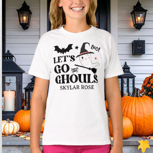Cute Boo Spooky Ghost Halloween Pink Girl T-Shirt