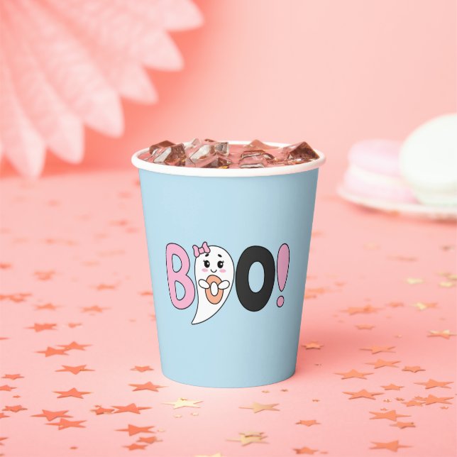 cute boo time  Fun  Halloween Party  Paper Cups (Insitu)