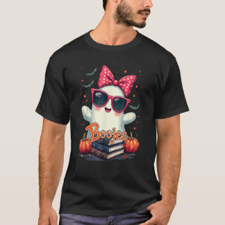 Cute Boojee Ghost with Books  T-Shirt