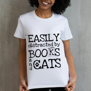 Cute Book and Cat Lover  T-Shirt