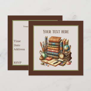 Cute book club party invitation