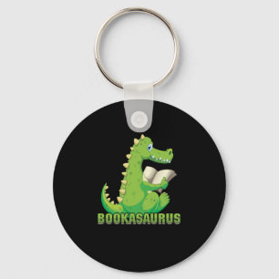 Cute Book Lover Bookworm Bookish Dinosaur Bookasau Key Ring