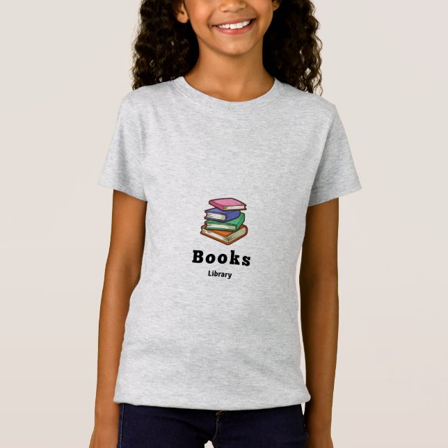 Cute Book Lover Kids Library Reader T Shirt (Front)